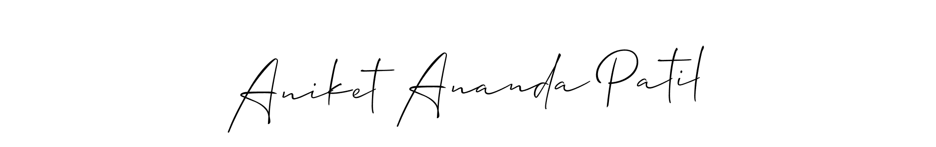 Make a beautiful signature design for name Aniket Ananda Patil. With this signature (Allison_Script) style, you can create a handwritten signature for free. Aniket Ananda Patil signature style 2 images and pictures png