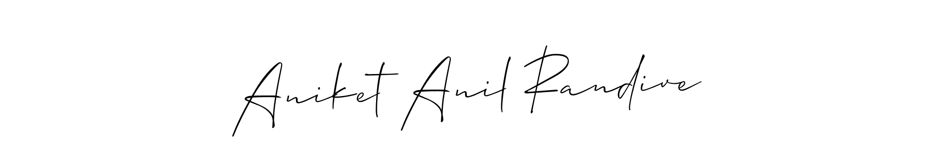 Make a short Aniket Anil Randive signature style. Manage your documents anywhere anytime using Allison_Script. Create and add eSignatures, submit forms, share and send files easily. Aniket Anil Randive signature style 2 images and pictures png