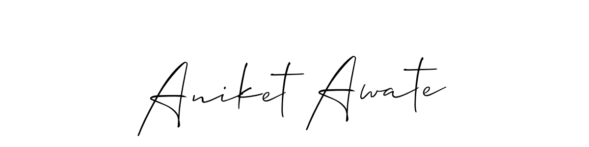 Make a short Aniket Awate signature style. Manage your documents anywhere anytime using Allison_Script. Create and add eSignatures, submit forms, share and send files easily. Aniket Awate signature style 2 images and pictures png