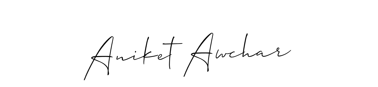 How to make Aniket Awchar signature? Allison_Script is a professional autograph style. Create handwritten signature for Aniket Awchar name. Aniket Awchar signature style 2 images and pictures png