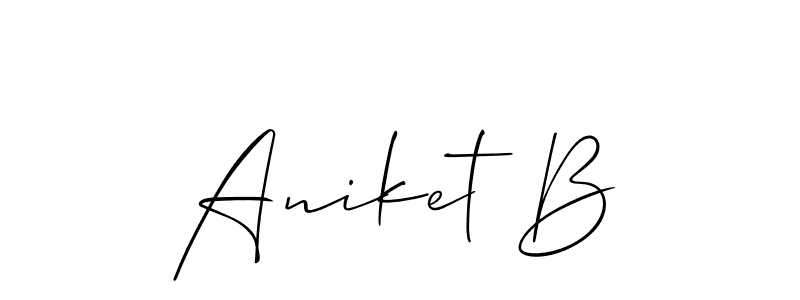 Also we have Aniket B name is the best signature style. Create professional handwritten signature collection using Allison_Script autograph style. Aniket B signature style 2 images and pictures png