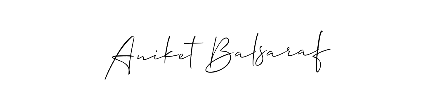 Also You can easily find your signature by using the search form. We will create Aniket Balsaraf name handwritten signature images for you free of cost using Allison_Script sign style. Aniket Balsaraf signature style 2 images and pictures png