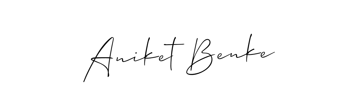 Create a beautiful signature design for name Aniket Benke. With this signature (Allison_Script) fonts, you can make a handwritten signature for free. Aniket Benke signature style 2 images and pictures png