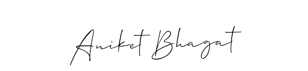 Allison_Script is a professional signature style that is perfect for those who want to add a touch of class to their signature. It is also a great choice for those who want to make their signature more unique. Get Aniket Bhagat name to fancy signature for free. Aniket Bhagat signature style 2 images and pictures png