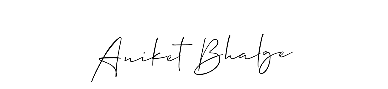 Create a beautiful signature design for name Aniket Bhalge. With this signature (Allison_Script) fonts, you can make a handwritten signature for free. Aniket Bhalge signature style 2 images and pictures png