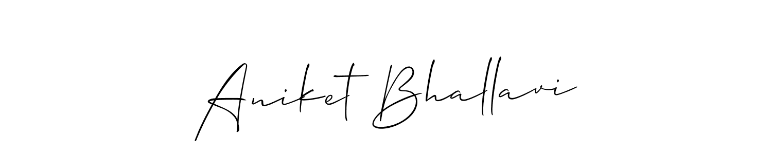 The best way (Allison_Script) to make a short signature is to pick only two or three words in your name. The name Aniket Bhallavi include a total of six letters. For converting this name. Aniket Bhallavi signature style 2 images and pictures png