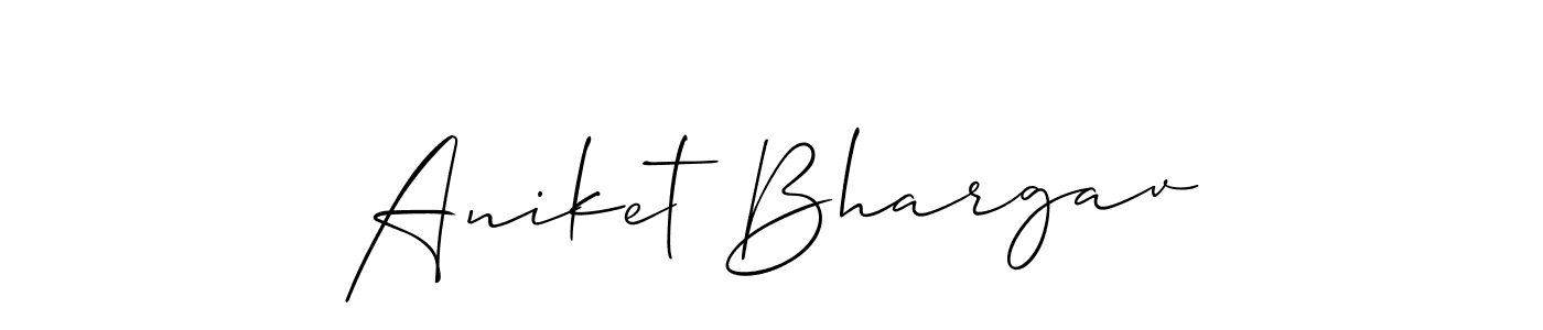 Also we have Aniket Bhargav name is the best signature style. Create professional handwritten signature collection using Allison_Script autograph style. Aniket Bhargav signature style 2 images and pictures png