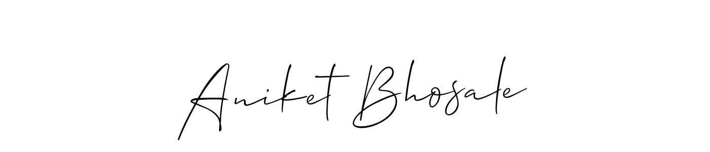 How to make Aniket Bhosale name signature. Use Allison_Script style for creating short signs online. This is the latest handwritten sign. Aniket Bhosale signature style 2 images and pictures png