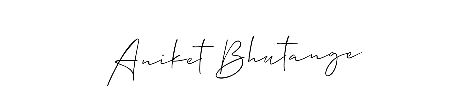 How to make Aniket Bhutange name signature. Use Allison_Script style for creating short signs online. This is the latest handwritten sign. Aniket Bhutange signature style 2 images and pictures png