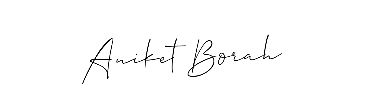 Make a beautiful signature design for name Aniket Borah. With this signature (Allison_Script) style, you can create a handwritten signature for free. Aniket Borah signature style 2 images and pictures png