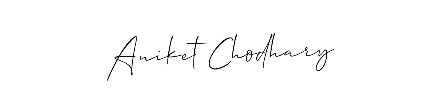 Allison_Script is a professional signature style that is perfect for those who want to add a touch of class to their signature. It is also a great choice for those who want to make their signature more unique. Get Aniket Chodhary name to fancy signature for free. Aniket Chodhary signature style 2 images and pictures png