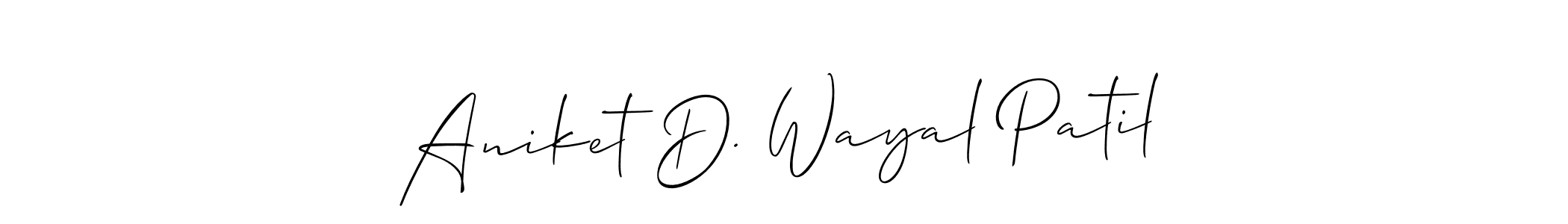 Also You can easily find your signature by using the search form. We will create Aniket D. Wayal Patil name handwritten signature images for you free of cost using Allison_Script sign style. Aniket D. Wayal Patil signature style 2 images and pictures png