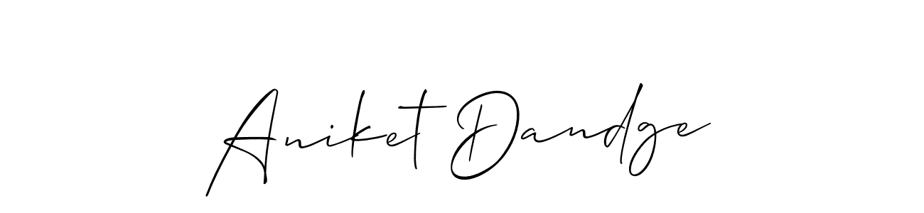 Make a beautiful signature design for name Aniket Dandge. With this signature (Allison_Script) style, you can create a handwritten signature for free. Aniket Dandge signature style 2 images and pictures png