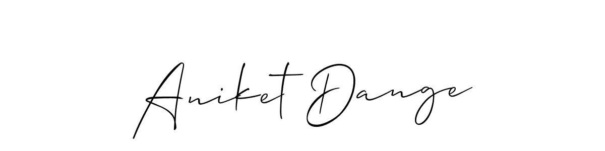 How to make Aniket Dange name signature. Use Allison_Script style for creating short signs online. This is the latest handwritten sign. Aniket Dange signature style 2 images and pictures png