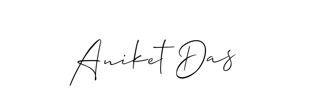 Use a signature maker to create a handwritten signature online. With this signature software, you can design (Allison_Script) your own signature for name Aniket Das. Aniket Das signature style 2 images and pictures png