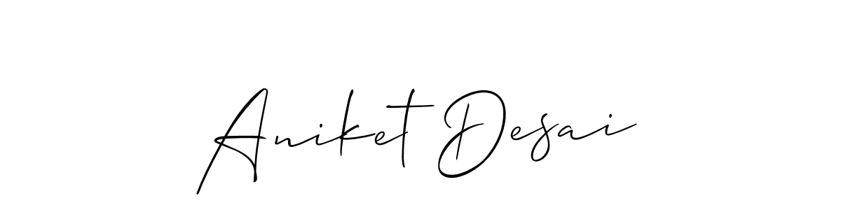 Use a signature maker to create a handwritten signature online. With this signature software, you can design (Allison_Script) your own signature for name Aniket Desai. Aniket Desai signature style 2 images and pictures png