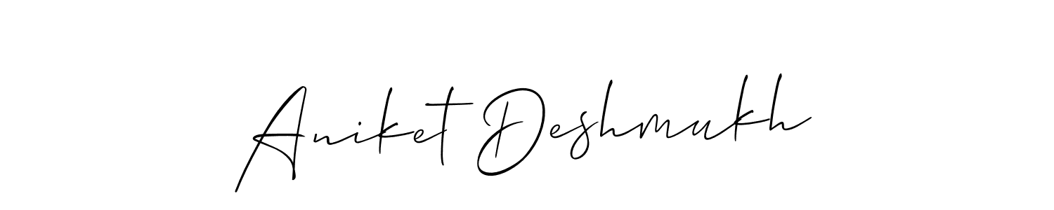 Design your own signature with our free online signature maker. With this signature software, you can create a handwritten (Allison_Script) signature for name Aniket Deshmukh. Aniket Deshmukh signature style 2 images and pictures png