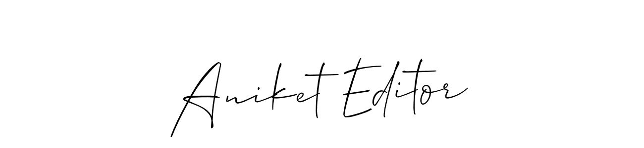 Use a signature maker to create a handwritten signature online. With this signature software, you can design (Allison_Script) your own signature for name Aniket Editor. Aniket Editor signature style 2 images and pictures png