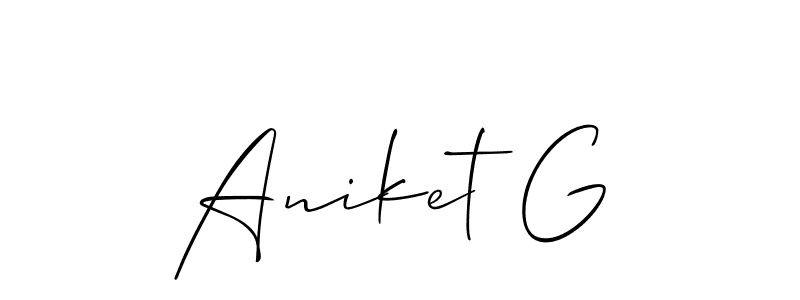 Aniket G stylish signature style. Best Handwritten Sign (Allison_Script) for my name. Handwritten Signature Collection Ideas for my name Aniket G. Aniket G signature style 2 images and pictures png