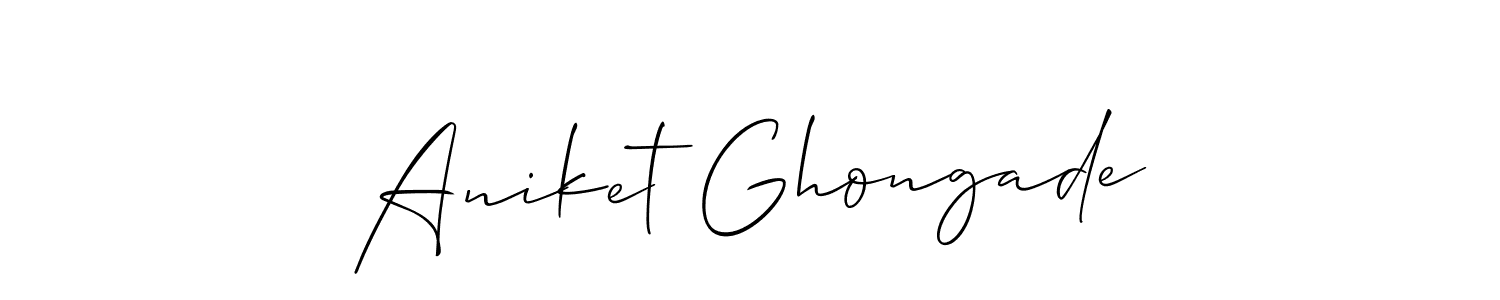 Allison_Script is a professional signature style that is perfect for those who want to add a touch of class to their signature. It is also a great choice for those who want to make their signature more unique. Get Aniket Ghongade name to fancy signature for free. Aniket Ghongade signature style 2 images and pictures png
