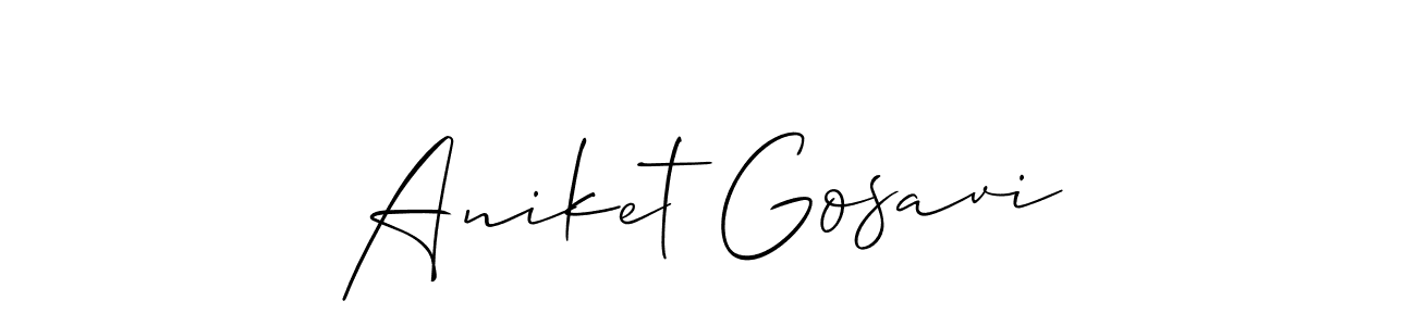 How to make Aniket Gosavi signature? Allison_Script is a professional autograph style. Create handwritten signature for Aniket Gosavi name. Aniket Gosavi signature style 2 images and pictures png