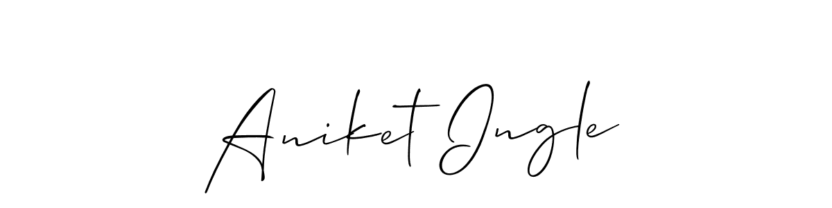 How to make Aniket Ingle name signature. Use Allison_Script style for creating short signs online. This is the latest handwritten sign. Aniket Ingle signature style 2 images and pictures png