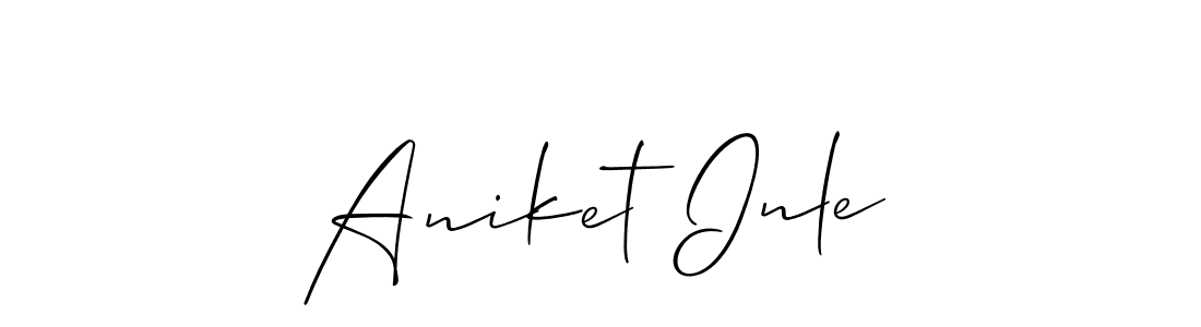 How to make Aniket Inle name signature. Use Allison_Script style for creating short signs online. This is the latest handwritten sign. Aniket Inle signature style 2 images and pictures png