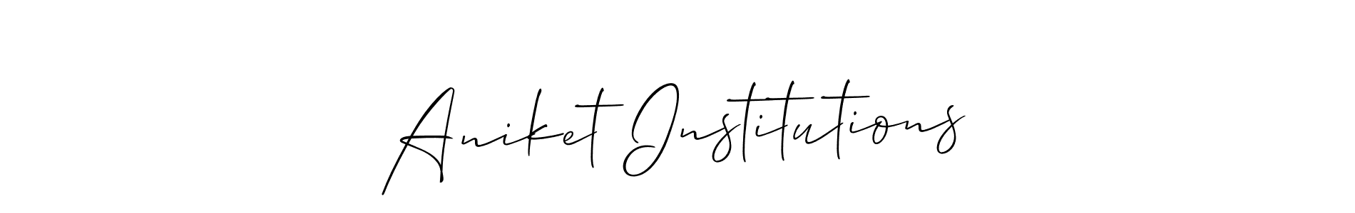 How to Draw Aniket Institutions signature style? Allison_Script is a latest design signature styles for name Aniket Institutions. Aniket Institutions signature style 2 images and pictures png