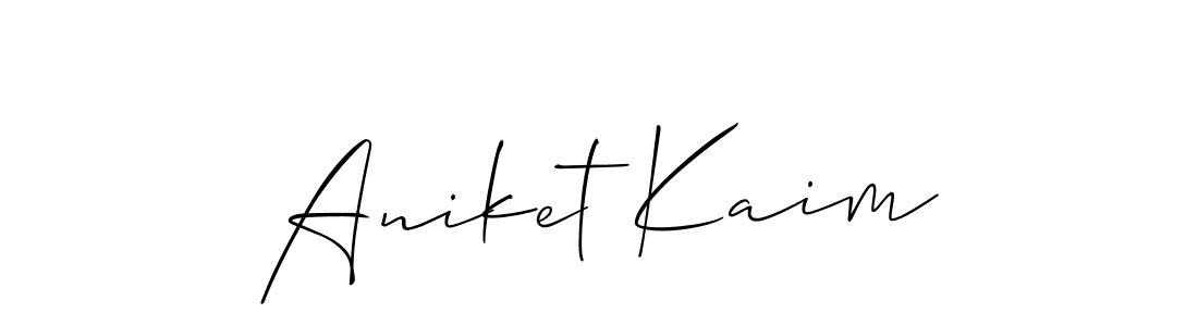 It looks lik you need a new signature style for name Aniket Kaim. Design unique handwritten (Allison_Script) signature with our free signature maker in just a few clicks. Aniket Kaim signature style 2 images and pictures png
