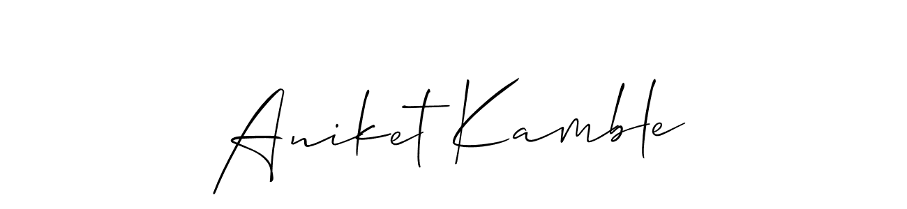 Create a beautiful signature design for name Aniket Kamble. With this signature (Allison_Script) fonts, you can make a handwritten signature for free. Aniket Kamble signature style 2 images and pictures png