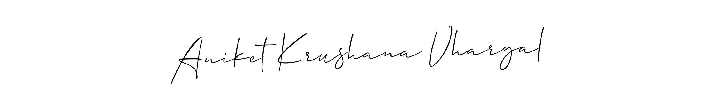 How to make Aniket Krushana Vhargal name signature. Use Allison_Script style for creating short signs online. This is the latest handwritten sign. Aniket Krushana Vhargal signature style 2 images and pictures png