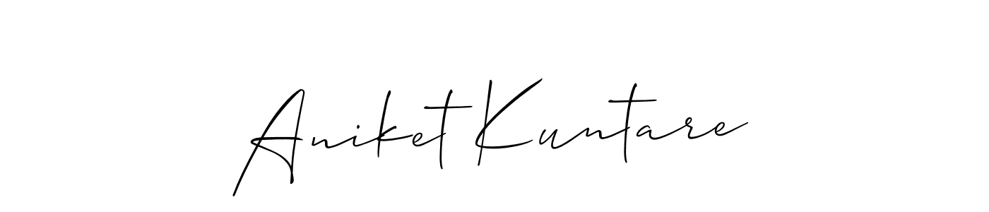 You should practise on your own different ways (Allison_Script) to write your name (Aniket Kuntare) in signature. don't let someone else do it for you. Aniket Kuntare signature style 2 images and pictures png