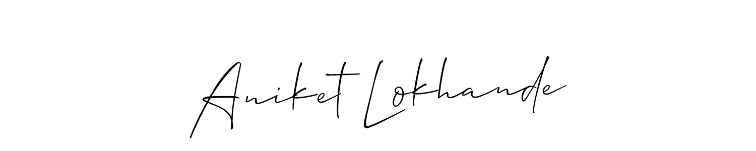 Create a beautiful signature design for name Aniket Lokhande. With this signature (Allison_Script) fonts, you can make a handwritten signature for free. Aniket Lokhande signature style 2 images and pictures png