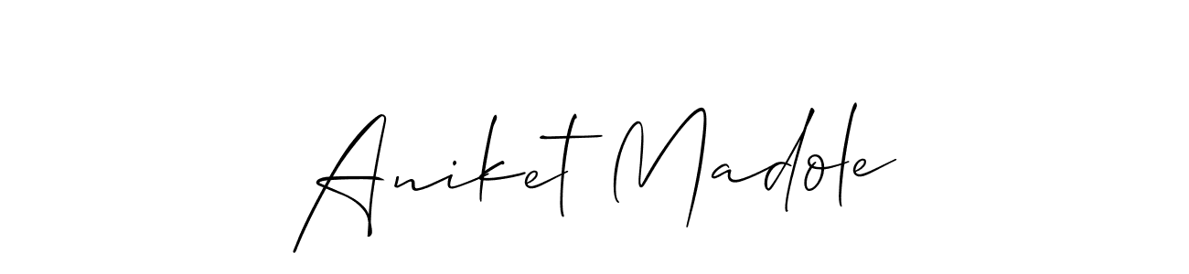 How to Draw Aniket Madole signature style? Allison_Script is a latest design signature styles for name Aniket Madole. Aniket Madole signature style 2 images and pictures png