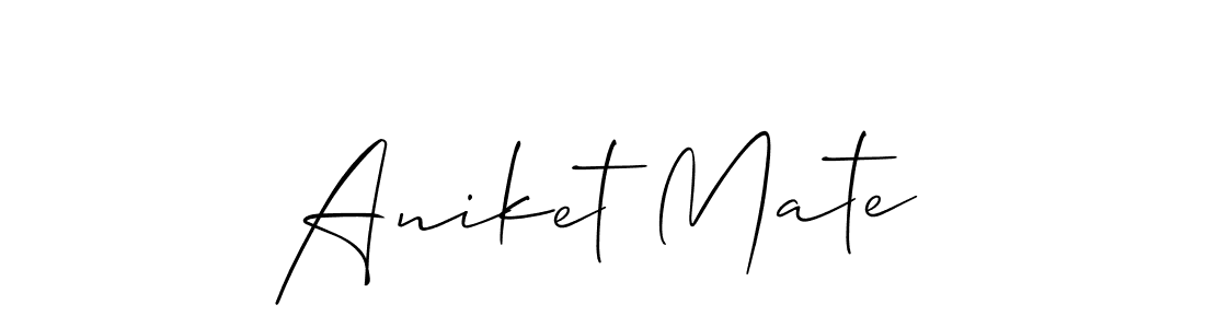 if you are searching for the best signature style for your name Aniket Mate. so please give up your signature search. here we have designed multiple signature styles  using Allison_Script. Aniket Mate signature style 2 images and pictures png