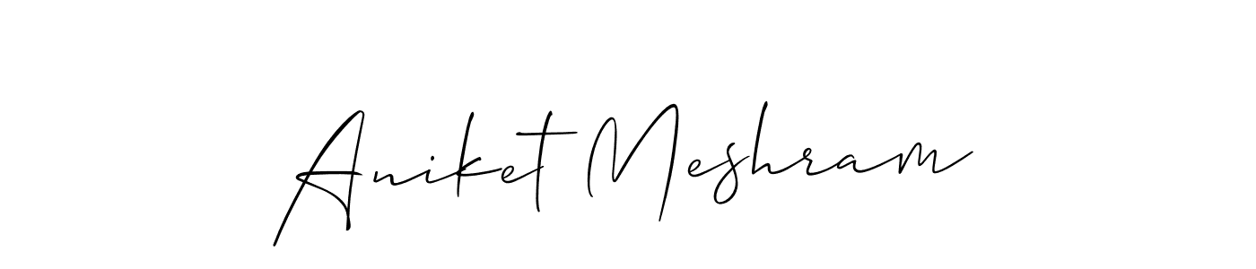 Design your own signature with our free online signature maker. With this signature software, you can create a handwritten (Allison_Script) signature for name Aniket Meshram. Aniket Meshram signature style 2 images and pictures png