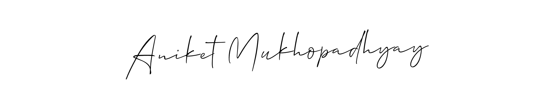 How to make Aniket Mukhopadhyay signature? Allison_Script is a professional autograph style. Create handwritten signature for Aniket Mukhopadhyay name. Aniket Mukhopadhyay signature style 2 images and pictures png