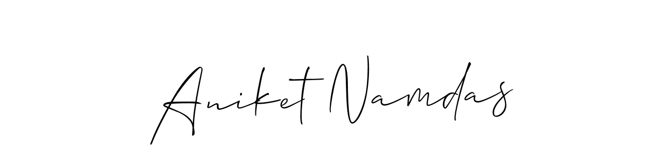 Create a beautiful signature design for name Aniket Namdas. With this signature (Allison_Script) fonts, you can make a handwritten signature for free. Aniket Namdas signature style 2 images and pictures png