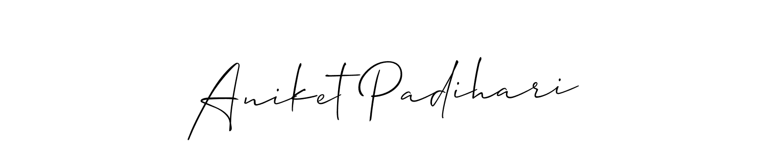 Make a short Aniket Padihari signature style. Manage your documents anywhere anytime using Allison_Script. Create and add eSignatures, submit forms, share and send files easily. Aniket Padihari signature style 2 images and pictures png