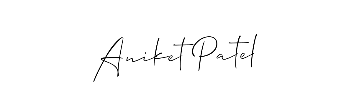 Make a short Aniket Patel signature style. Manage your documents anywhere anytime using Allison_Script. Create and add eSignatures, submit forms, share and send files easily. Aniket Patel signature style 2 images and pictures png