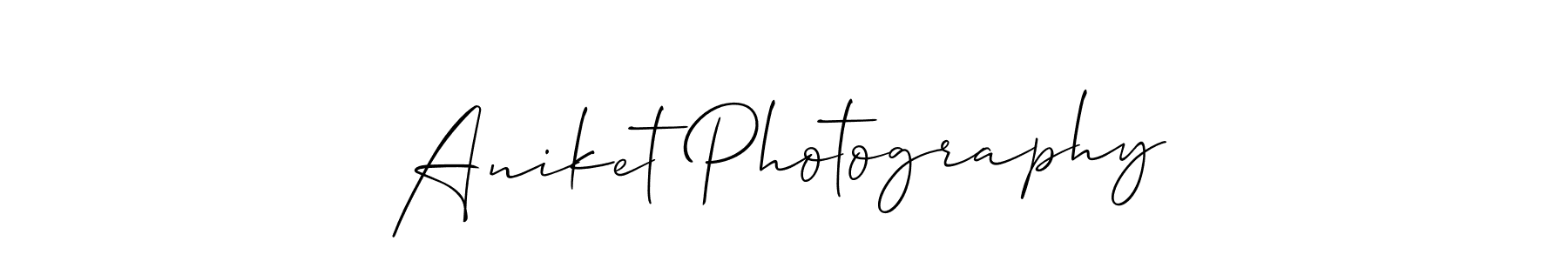 The best way (Allison_Script) to make a short signature is to pick only two or three words in your name. The name Aniket Photography include a total of six letters. For converting this name. Aniket Photography signature style 2 images and pictures png