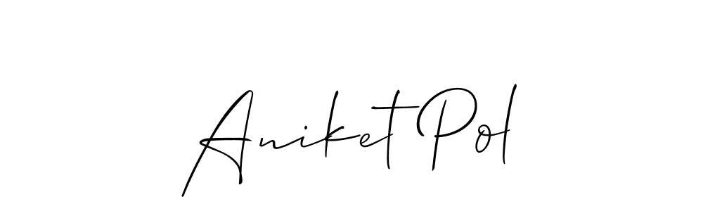 Similarly Allison_Script is the best handwritten signature design. Signature creator online .You can use it as an online autograph creator for name Aniket Pol. Aniket Pol signature style 2 images and pictures png