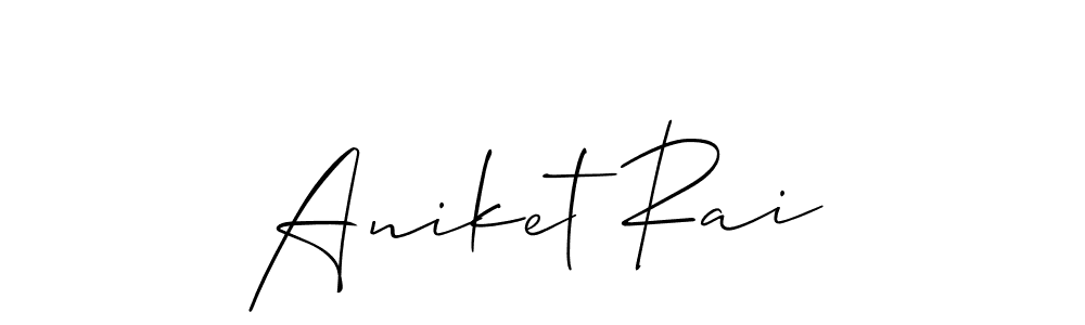 Use a signature maker to create a handwritten signature online. With this signature software, you can design (Allison_Script) your own signature for name Aniket Rai. Aniket Rai signature style 2 images and pictures png