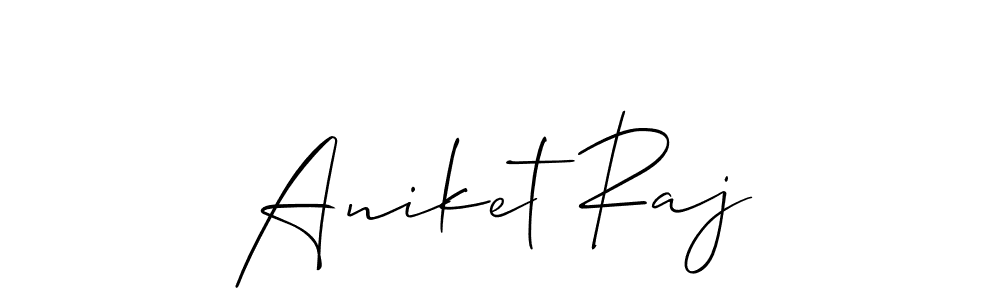 Aniket Raj stylish signature style. Best Handwritten Sign (Allison_Script) for my name. Handwritten Signature Collection Ideas for my name Aniket Raj. Aniket Raj signature style 2 images and pictures png