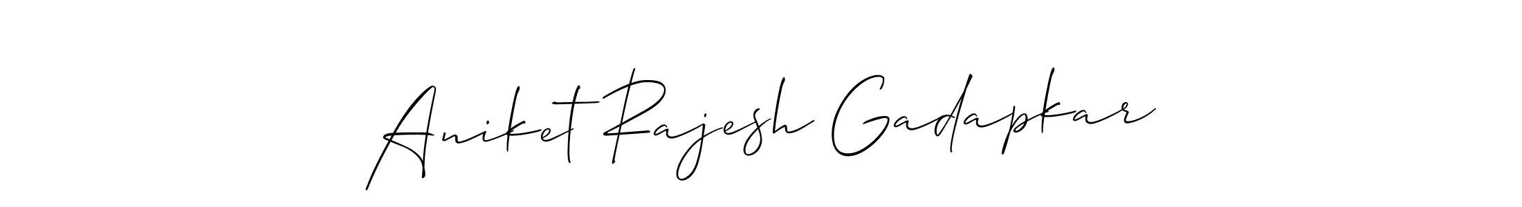 Allison_Script is a professional signature style that is perfect for those who want to add a touch of class to their signature. It is also a great choice for those who want to make their signature more unique. Get Aniket Rajesh Gadapkar name to fancy signature for free. Aniket Rajesh Gadapkar signature style 2 images and pictures png