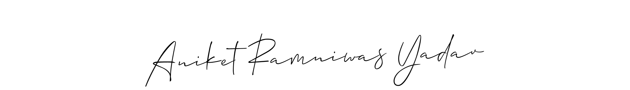 Aniket Ramniwas Yadav stylish signature style. Best Handwritten Sign (Allison_Script) for my name. Handwritten Signature Collection Ideas for my name Aniket Ramniwas Yadav. Aniket Ramniwas Yadav signature style 2 images and pictures png