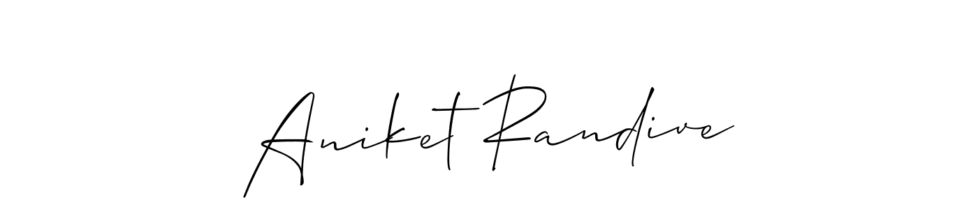 How to make Aniket Randive name signature. Use Allison_Script style for creating short signs online. This is the latest handwritten sign. Aniket Randive signature style 2 images and pictures png
