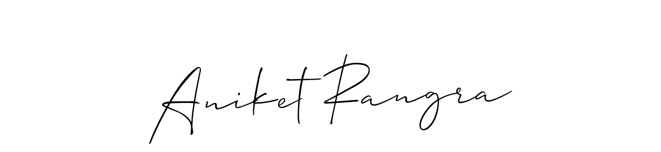 It looks lik you need a new signature style for name Aniket Rangra. Design unique handwritten (Allison_Script) signature with our free signature maker in just a few clicks. Aniket Rangra signature style 2 images and pictures png