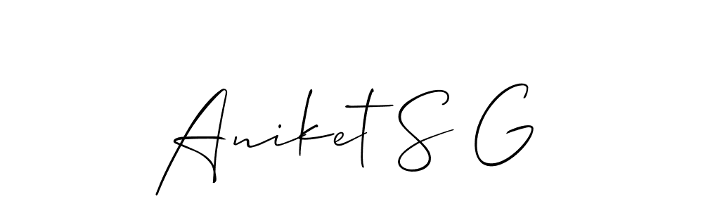 You can use this online signature creator to create a handwritten signature for the name Aniket S G. This is the best online autograph maker. Aniket S G signature style 2 images and pictures png