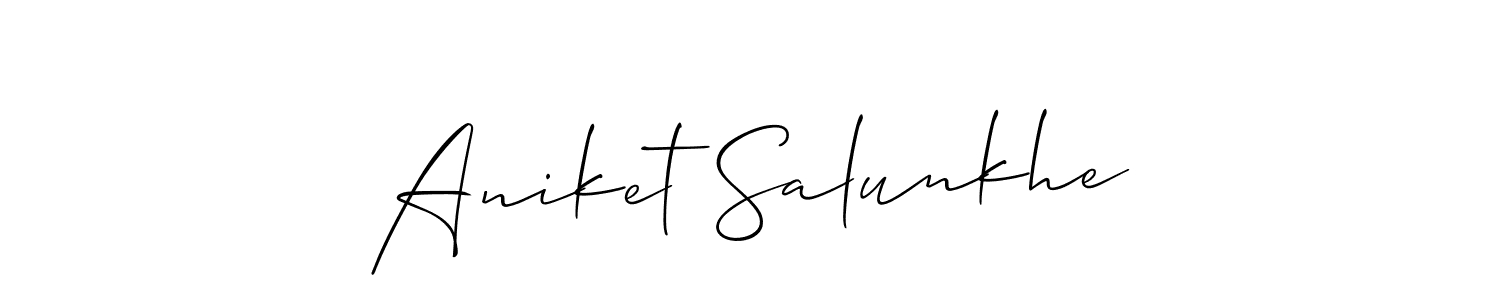 This is the best signature style for the Aniket Salunkhe name. Also you like these signature font (Allison_Script). Mix name signature. Aniket Salunkhe signature style 2 images and pictures png